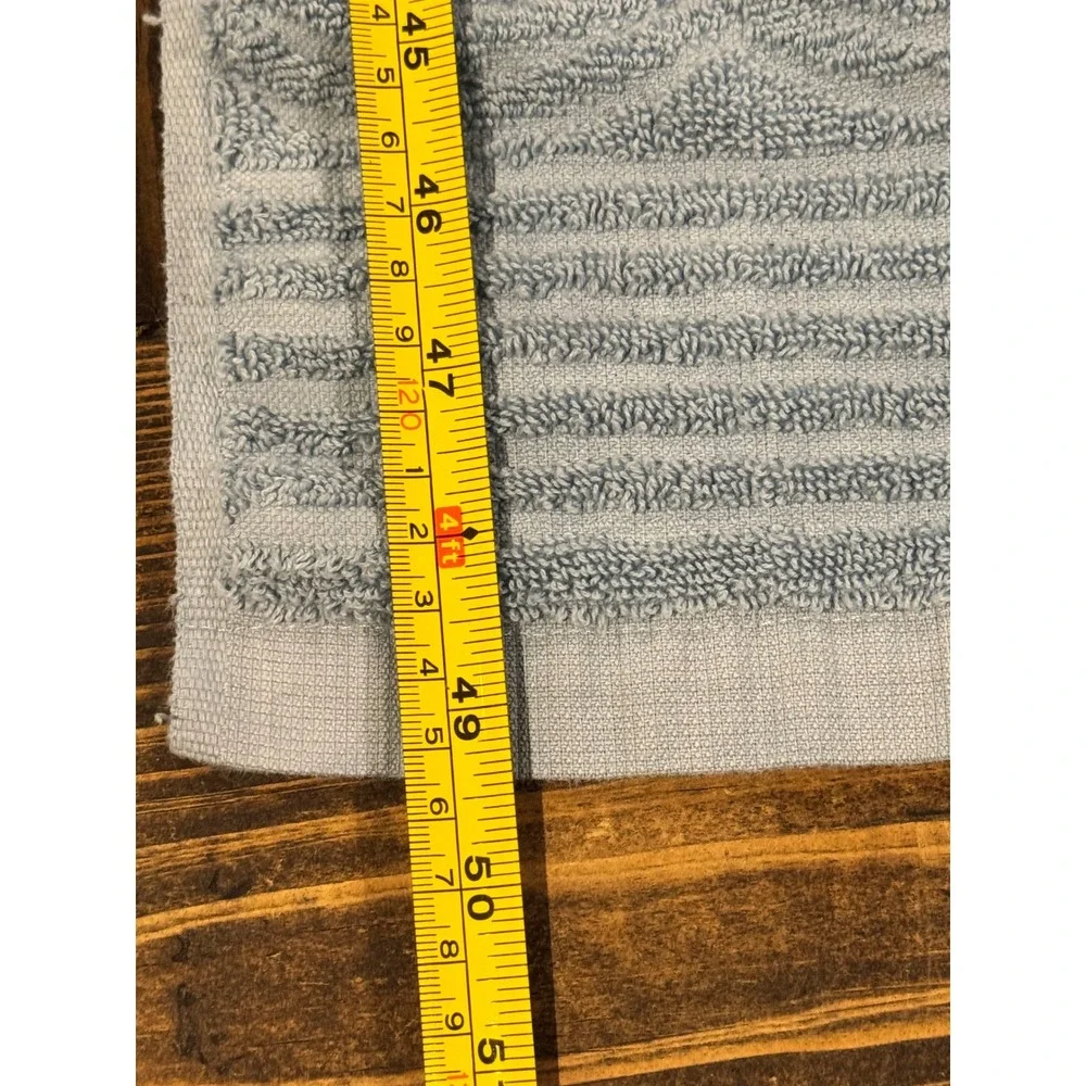 Ralph Lauren 3pc Towel Set Blue White‎ Cotton Quilted Diamond Made in USA Luxury